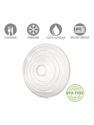 Tampa Para Microondas Protetora de Alimentos 21,7 cm Pode Ser Usado Com Prato de Comida Incolor 