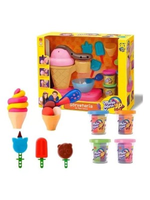 Brinquedo Sorveteria Massinha de Modelar Maria Clara e JP