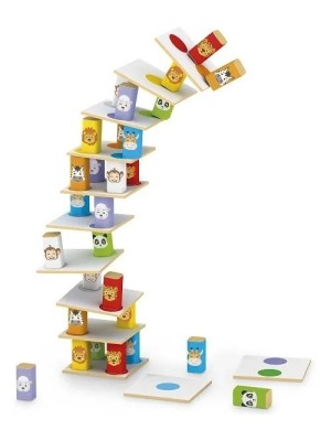 Torre Ludica Animais em Madeira Mdf com 40 Pecas