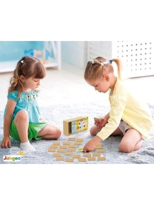 Jogo da Memoria Nome das Cores Ingles/Portugues em MDF com Estojo em Madeira