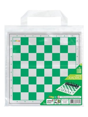 Jogo De Xadrez Tabuleiro Em Mdf Na Sacola Plástica