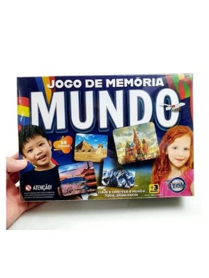 Jogo de Memória Mundo Com 50 Peças Jogo Educativo