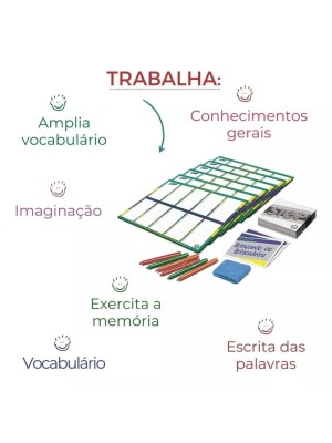 Jogo De Tabuleiro Stop Com 6 Canetas Coloridas