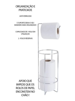 Suporte para Papel Higiênico Azzo em Aço Carbono com Acabamento Branco