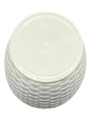 Vaso Rattan Redondo 750ml Branco – Decoração Sofisticada para Casa e Jardim