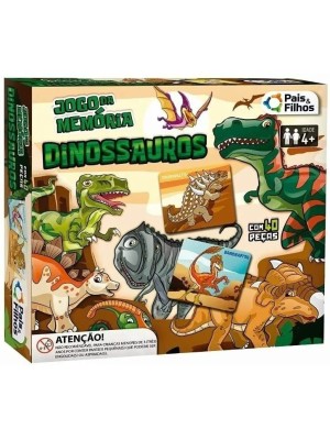 Jogo da Memória Dinossauros Pais & Filhos 40 Peças Educativo