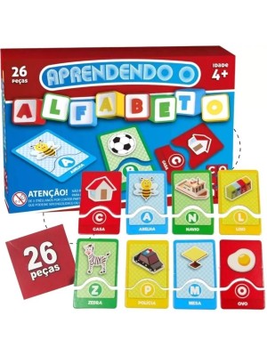 Jogo Pedagógico Aprendendo o Alfabeto com 26 Pecas