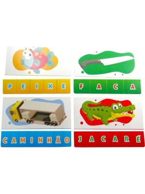 Jogo Soletrar Pais & Filhos – Educativo Infantil de Alfabetização com 52 Peças