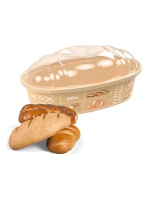 Porta-Pão com Tampa Decorada Retrô Plasútil 3,25L