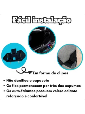 Fone de Capacete Moto c/ Bluetooth