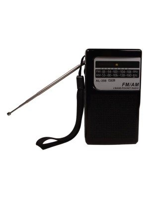 Rádio AM/FM Portátil de Bolso Pocket com Bateria Interna Recarregável e Pilha – Rádio de Mão Compacto com Fone e Alto-Falante Integrado