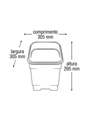 Vaso Quadrado Grande Preto 30,5x30,5x29,5cm – Resistente e Moderno