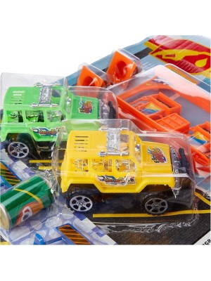 AutoPosto Infantil Pica-Pau com 10 Peças Brinquedo Educativo de Montar com Carrinhos e Acessórios