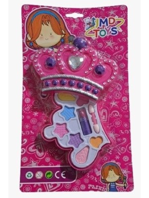 Kit Maquiagem Cenográfica de Plástico Coroa com Tampa Deslizante – Brincadeira de Faz de Conta para Crianças