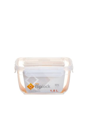 Pote Retangular Fliplock 1,8L Alto com Travas Herméticas Transparente para Alimentos, Freezer, Micro-ondas e Lava-louças