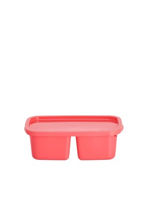 Pote Volare Retangular 1,1 Litro com 2 Divisórias Tampa Hermética para Marmita e Armazenar Alimentos