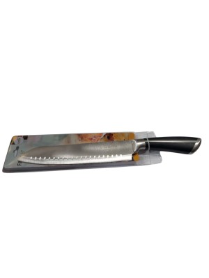 Faca para Carne Congelada 33,5cm Lâmina 1,8mm Inox Utensílio de Cozinha Resistente para Açougue, Restaurante e Uso Doméstico