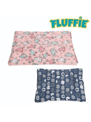 Cama Colchonete para Pet Fluffie 55X40X2cm Algodão Estampada Confortável para Cães e Gatos Pequenos e Médios