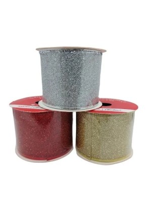 Fita Decorativa Glitter Shine Sortida Natal Artesanato Laços 5cm x 2,7m