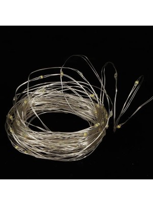 Fio de Cobre 100 LEDs Branco Quente 10 Metros Energia Solar – Iluminação Decorativa para Jardins, Festas, Eventos e Áreas Externas 