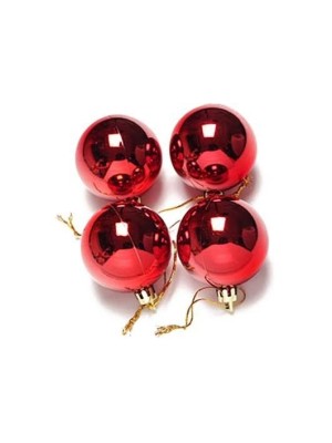 Bola de Natal 5cm Lisa com 4 Peças Solapa Basic – Kit Decorativo Clássico e Resistente para Árvores, Guirlandas e Arranjos Natalinos