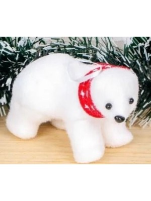 Enfeite Urso Polar 11,5x6,3x7,5cm Blanc – Decoração Natalina de Inverno para Mesa, Aparador ou Vitrine