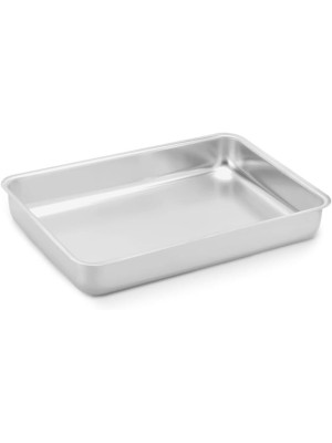 Assadeira Polida N°02 33,7x23,8x4,5cm em Alumínio Brilhante – Forma Retangular para Bolos, Lasanhas e Carnes