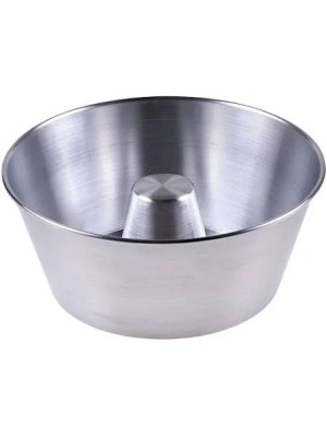 Forma Pudim N°20 20,5x20,5x8,5cm em Alumínio Polido Brilhante – Forma Redonda com Furo Central para Pudins e Bolos