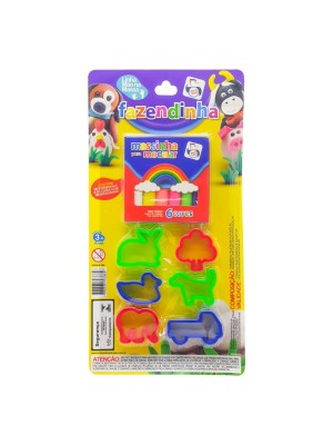 Massinha de Modelar Cartela Fazendinha Infantil Educativa e Colorida