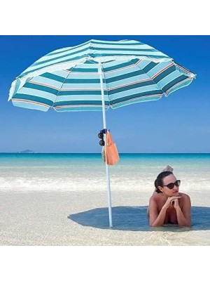 Guarda-Sol de Poliéster 170cm Dobrável com Haste Metálica Reforçada para Praia, Piscina e Jardim – Proteção Solar e Alta Durabilidade