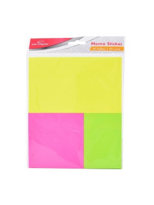 Nota Autoadesiva Win Paper com 3 Blocos Coloridos – 150 Folhas nos Tamanhos 12,8x7,5cm / 7,5x7,5cm / 7,5x5cm – Papéis Adesivos Neon Reposicionáveis