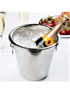 Balde de Gelo 5L Alumínio Polido Balde Térmico para Bebidas, Champanhe, Cerveja e Vinho, Ideal para Festas, Churrascos e Eventos