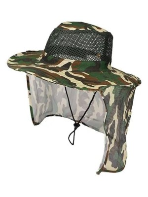 Chapéu de Pescador com Proteção de Pescoço Aba Larga para Pesca, Praia e Trilhas