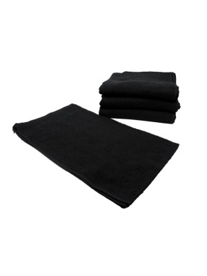 Toalha Salão Charme Lisa 80x44cm 130g Preto para Cabeleireiro, Barbearia e Estética