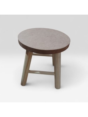 Banquinho Cru de Madeira 29x29x23,5cm – Banco Rústico Artesanal para Decoração