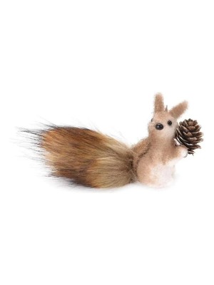 Enfeite Esquilo de Isopor 7x12cm com Pinha – Decoração Natalina e Temática