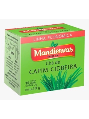 Chá de Capim-Cidreira Mandivervas Linha Econômica 10g com 10 Sachês — Infusão Natural, Aroma Suave e Relaxamento Diário