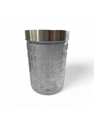 Pote de Vidro 1,8L com Tampa Metal 22x11cm – Porta Mantimentos Grande para Armazenar e Organizar Alimentos na Cozinha e Despensa