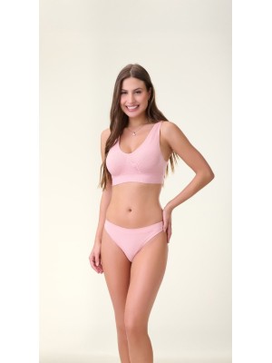 Top Rosa Adulto M Sem Costura com Bojo Removível, Confortável, Anatômico, Toque Suave e Ideal para Uso Diário