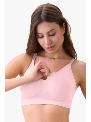 Sutiã Rosa Adulto G Sem Costura com Bojo Estruturado e Alças Removíveis, Confortável, Versátil e Ideal para Uso Diário