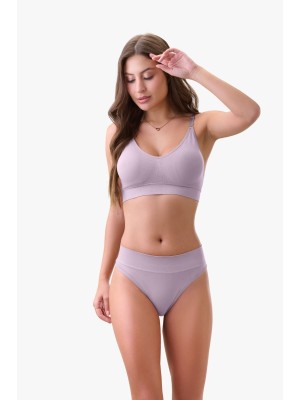 Sutiã Lavanda Adulto M Sem Costura com Bojo Estruturado e Alças Removíveis, Confortável, Delicado e Ideal para Uso Diário