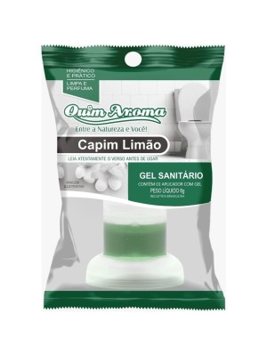 Gel Sanitário Capim Limão 6g Quim Aroma – Aplicador Higiênico que Limpa, Perfuma e Mantém o Vaso Sanitário Cheiroso com Aroma Refrescante