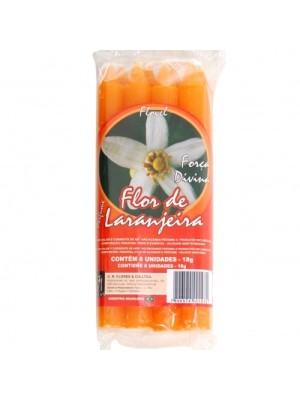Vela Flovel Flor de Laranjeira 18g com 8 Unidades – Velas Perfumadas Cítricas para Aromatização, Energização, Relaxamento e Decoração