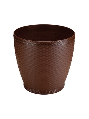 Vaso Rattan Redondo 750ml Coffee – Decoração Sofisticada para Casa e Jardim