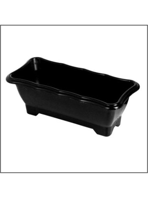 Floreira Média Preta 37,5x17,5cm – Vaso Retangular para Flores e Temperos