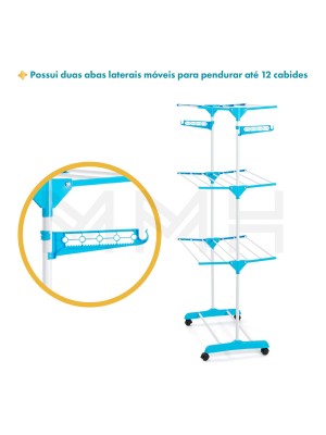 VARAL DE CHAO 3 ANDARES 165X55X120CM UN. LET