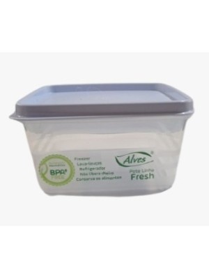 POTE QUADRADO 500ML FRESH BRANCO UN. ALVES PLASTIC