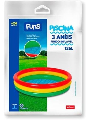 PISCINA INFANTIL 3 ANEIS FUNDO INFLAVEL 126L UN. WELLMIX