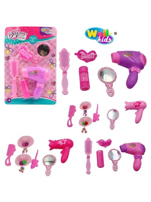 Brinquedo Kit Salão De Beleza Infantil Secador Pente Espelho Beauty Hair Para Menina