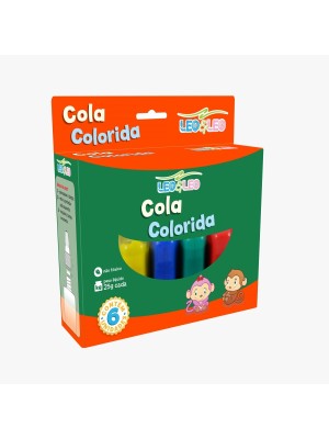COLA COLORIDA C/6 CORES 20G CADA UN.